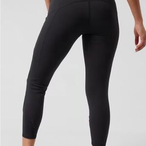 Athleta Rainier 7/8 S Black Leggings gym exercise size‎ S pockets